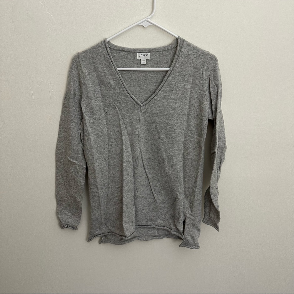 Gray J Crew V Neck Sweater